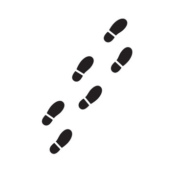 Trail of shoe print. Step by step sign icon. Footprint shoes symbol. Vector illustration