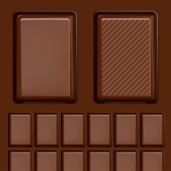 Realistic chocolate bar. Ready for your design.