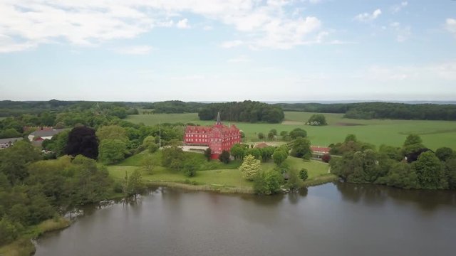 The Red Tranekaer Castle Langeland Denmark
