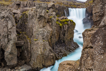Sveinsstekksfoss waterfall in Eastern Fjords, Iceland