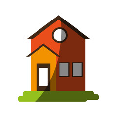 Fototapeta premium house facade flat illustration vector icon design graphic shadow