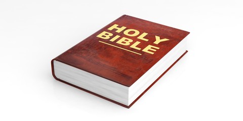 Holy Bible on white background. 3d illustration