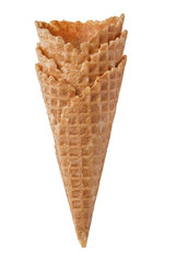 Waffle cone isolated on white.