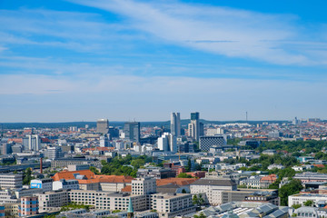 Fototapeta premium Linia horyzontu Zachodni Berlin, pejzaż miejski / antena Berlin