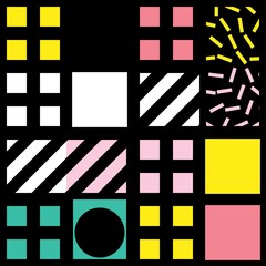 Decorative geometric shapes tiling. Multicolor irregular pattern.  Abstract colorful background. Artistic decorative ornamental lattice