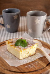 appetizing cottage cheese casserole piece