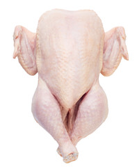 Naklejka premium Raw fresh chicken, clipping path, on white background, isolated