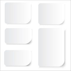 template of blank white note paper vector background