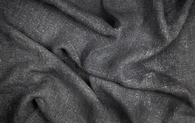 Burlap close-up, natural coarse cloth.