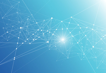 Abstract Polygonal Space Background with Connecting Dots and Lines