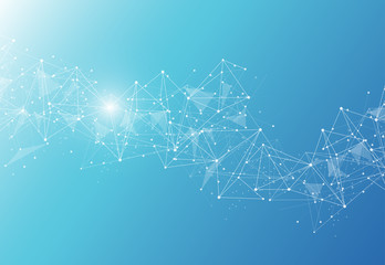 Abstract Polygonal Space Background with Connecting Dots and Lines