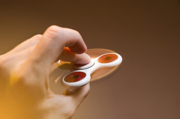 Fidget spinner closeup in action, motion blur