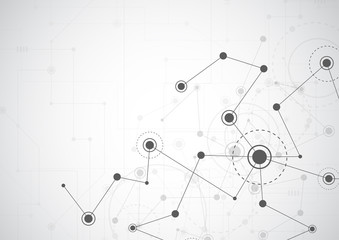 Abstract polygonal background with connecting dots and lines. Connection science background. Vector illustration