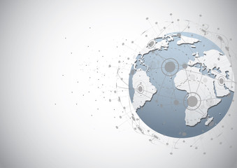 Global network connection. World map point and line composition concept of global business. Vector Illustration