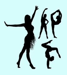 Yoga sport attractive woman silhouette. Good use for symbol, logo, web icon, mascot, sign, sticker, or any design you want 
