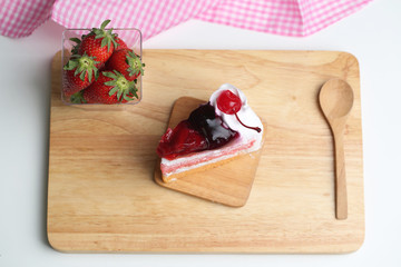 Piece of strawberry cake