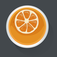 Orange Juice Vector Illustration Top View