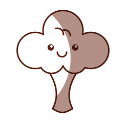 broccoli fresh vegetable kawaii character vector illustration design