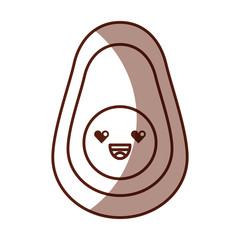 avocado half fresh vegetable kawaii character vector illustration design