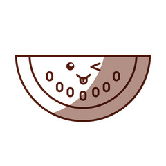 watermelon fresh fruit kawaii character vector illustration design
