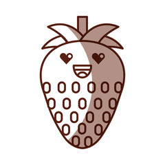 strawberry fresh fruit kawaii character vector illustration design