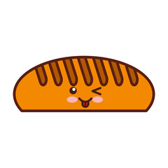 delicious bread kawaii character vector illustration design
