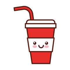 plastic cup kawaii character vector illustration design