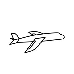 Fototapeta na wymiar Plane icon. Simple outline plane vector icon on white background.