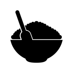 cereal dish with spoon vector illustration design