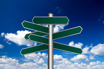 traffic sign blank with sky background