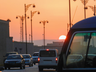 Fototapeta na wymiar Sunset Within the city of Muscat, Oman
