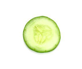 Fresh slice cucumber on white background