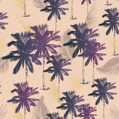 Fototapeta na wymiar Palm tree pattern seamless in simple style vector illustration