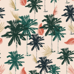 Modèle de palmier sans couture dans l& 39 illustration vectorielle de style simple
