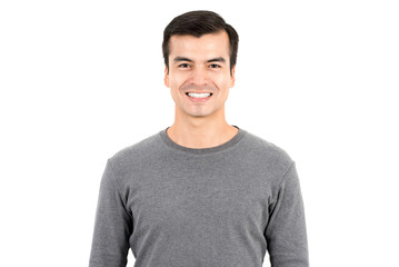 Fototapeta premium Portrait of happy smiling man wearing casual t-shirt
