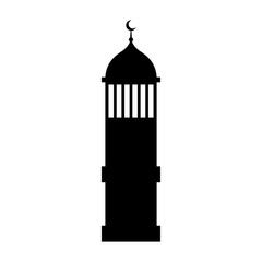 Castle tower with moon vector illustration design