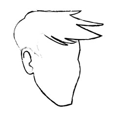 face man male faceless hair style image vector illustration