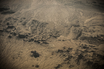 Aerial view of the land in the American Southwest
