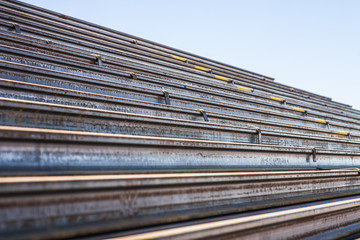 Railway Ties in piles for the construction of a new track in Australia