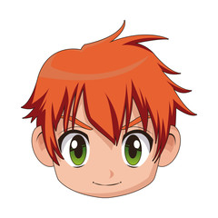boy anime male manga cartoon comic vector illustration