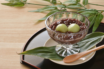抹茶の白玉ぜんざい
