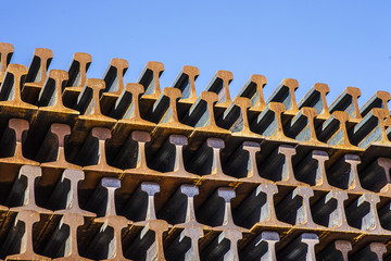 Obraz premium Railway Ties in piles for the construction of a new track in Australia