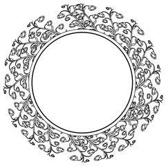 wreath of flowers icon over white background vector illustration