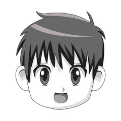 boy anime male manga cartoon comic vector illustration