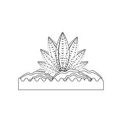 Obraz premium plant growing in a soil icon over white background vector illustration