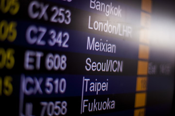 Obraz premium Departure board at an airport