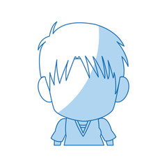 face cute anime tennager facial expression vector illustration