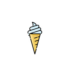 Waffle cone ice cream vector. Ice cream cone vector