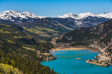 Mountains Lake City Colorado Trees Green Water Rocky Mountains