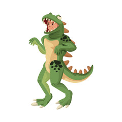 Fototapeta premium boy teenager in a suit dinosaur halloween vector illustration